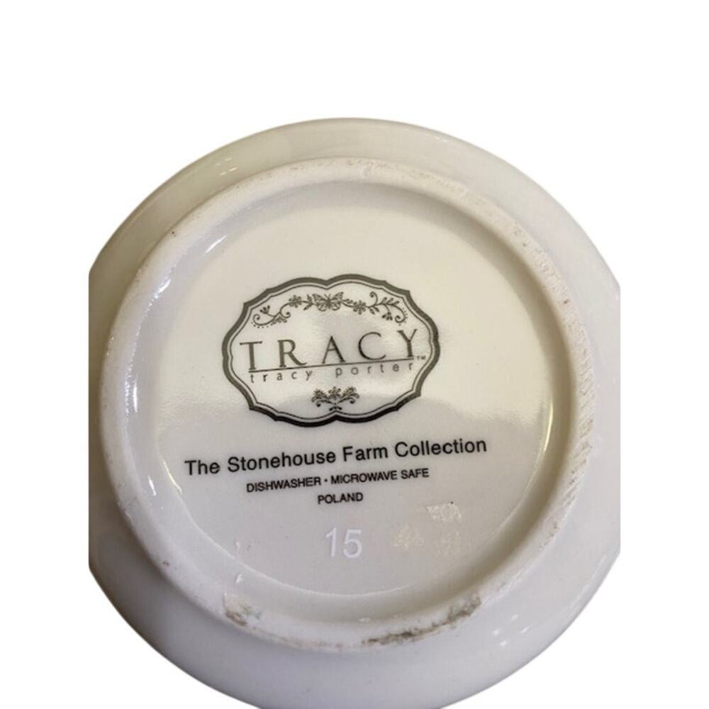 Tracy Porter Stonehouse Farm Collection Set of 5 Coffee Cups Mugs Green Red - Picture 3 of 9